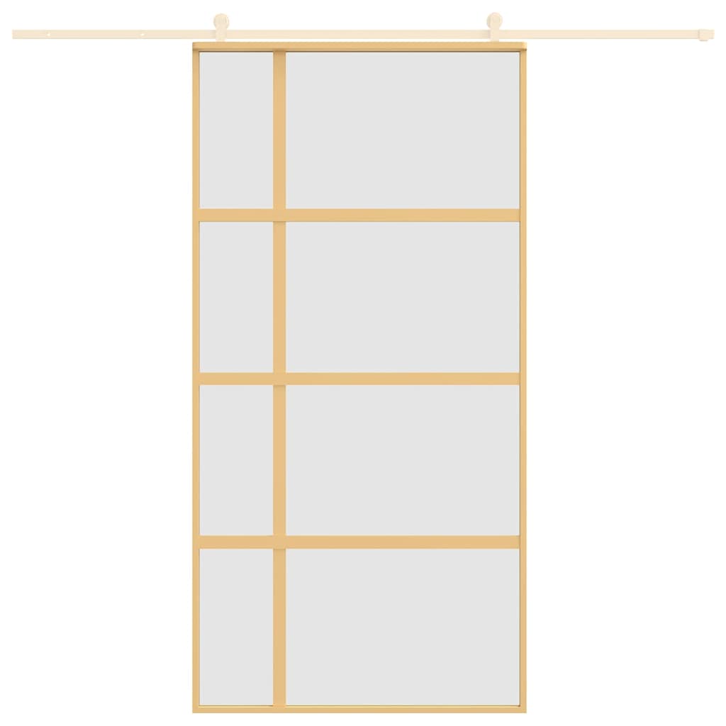 Porta Scorrevole Oro 102,5x205 cm Vetro Smerigliato ESG Alluminio