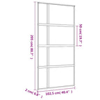 Porta Scorrevole Oro 102,5x205 cm Vetro Smerigliato ESG Alluminio