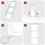 Porta Scorrevole Nera 76x205 cm Vetro Temperato e Alluminio