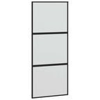 Porta Scorrevole Nera 90x205 cm in Vetro Temperato e Alluminio