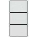 Porta Scorrevole Nera 102,5x205 cm Vetro Temperato e Alluminio