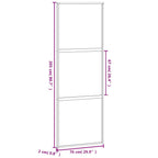 Porta Scorrevole Nera 76x205 cm Vetro Temperato e Alluminio