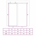 Porta Scorrevole Nera 76x205 cm Vetro Temperato e Alluminio
