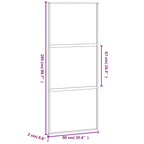 Porta Scorrevole Nera 90x205 cm Vetro Temperato e Alluminio