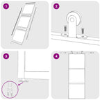 Porta Scorrevole Bianca 76x205 cm Vetro Temperato e Alluminio