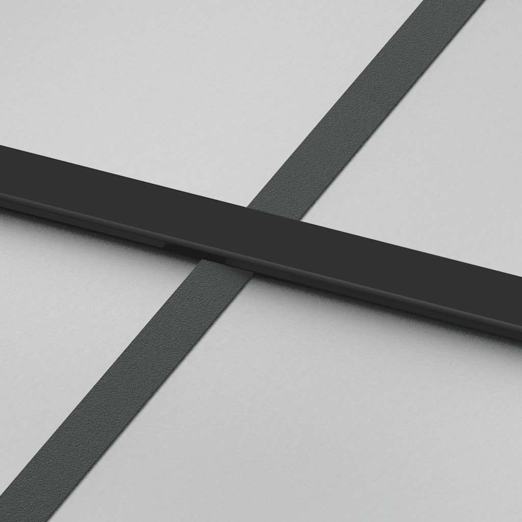 Porta Scorrevole Nera 76x205 cm Vetro Temperato e Alluminio