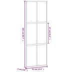 Porta Scorrevole Nera 76x205 cm Vetro Temperato e Alluminio