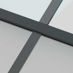 Porta Scorrevole Nera 76x205 cm Vetro Temperato e Alluminio