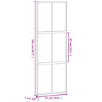 Porta Scorrevole Nera 76x205 cm Vetro Temperato e Alluminio
