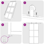 Porta Scorrevole Nera 102,5x205 cm Vetro Temperato e Alluminio