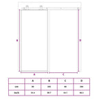 Porta Scorrevole Nera 90x205 cm Vetro Temperato Alluminio