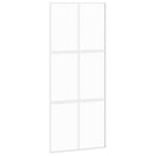 Porta Scorrevole Bianca 90x205 cm Vetro Temperato e Alluminio