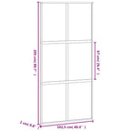 Porta Scorrevole Bianca 102,5x205cm Vetro Temperato e Alluminio