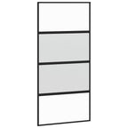 Porta Scorrevole Nera 102,5x205 cm Vetro Temperato e Alluminio