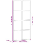 Porta Scorrevole Nera 102,5x205 cm Vetro Temperato e Alluminio