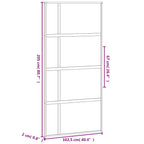Porta Scorrevole Nera 102,5x205 cm Vetro Temperato e Alluminio