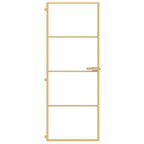 Porta Interni Sottile Oro 76x201,5cm Vetro Temperato Alluminio