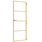 Porta Interni Sottile Oro 76x201,5cm Vetro Temperato Alluminio