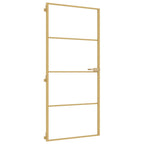 Porta Interni Vetro Temperato Alluminio Oro 93x201,5cm