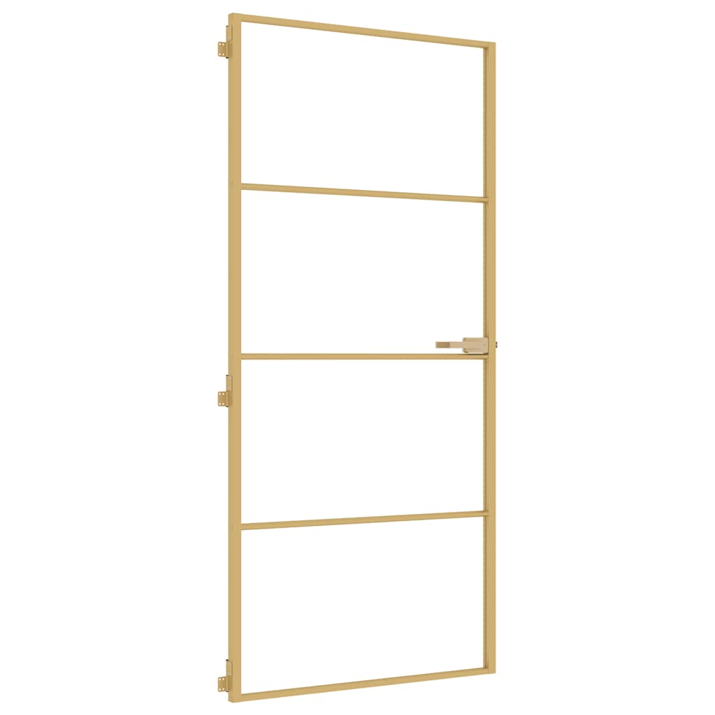 Porta Interni Vetro Temperato Alluminio Oro 93x201,5cm