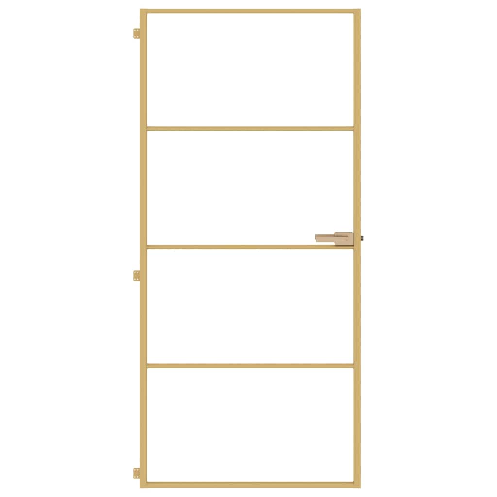 Porta Interni Vetro Temperato Alluminio Oro 93x201,5cm