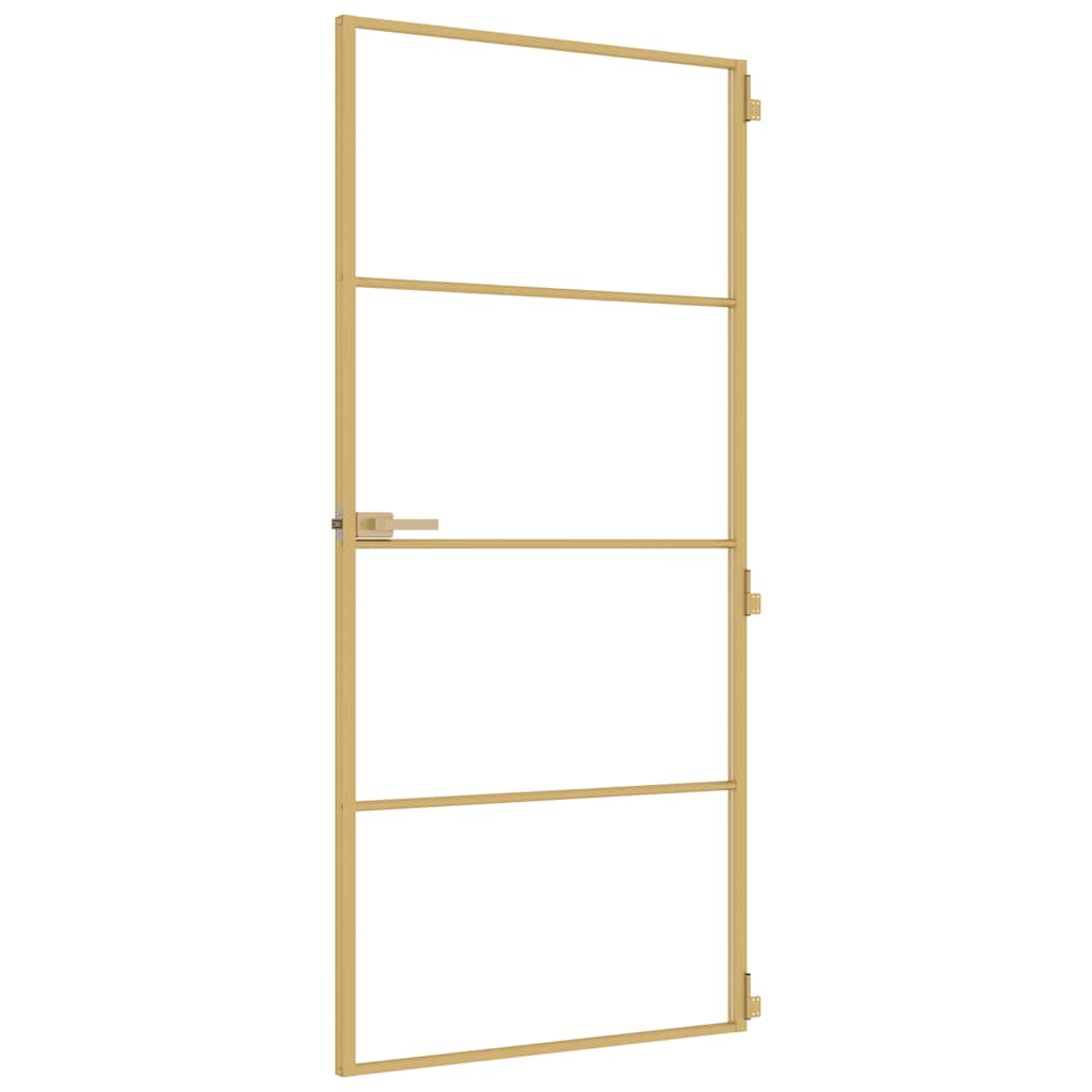 Porta Interni Vetro Temperato Alluminio Oro 93x201,5cm