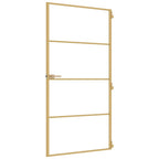 Porta Interna Sottile Oro 102,5x201,5 cm Vetro Temperato Alluminio