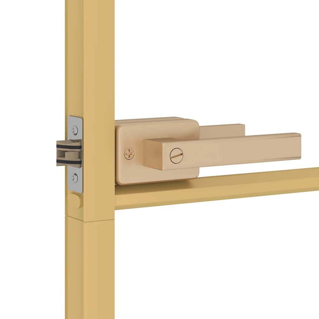 Porta Interna Sottile Oro 102,5x201,5 cm Vetro Temperato Alluminio