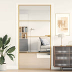 Porta Interna Sottile Oro 102,5x201,5 cm Vetro Temperato Alluminio