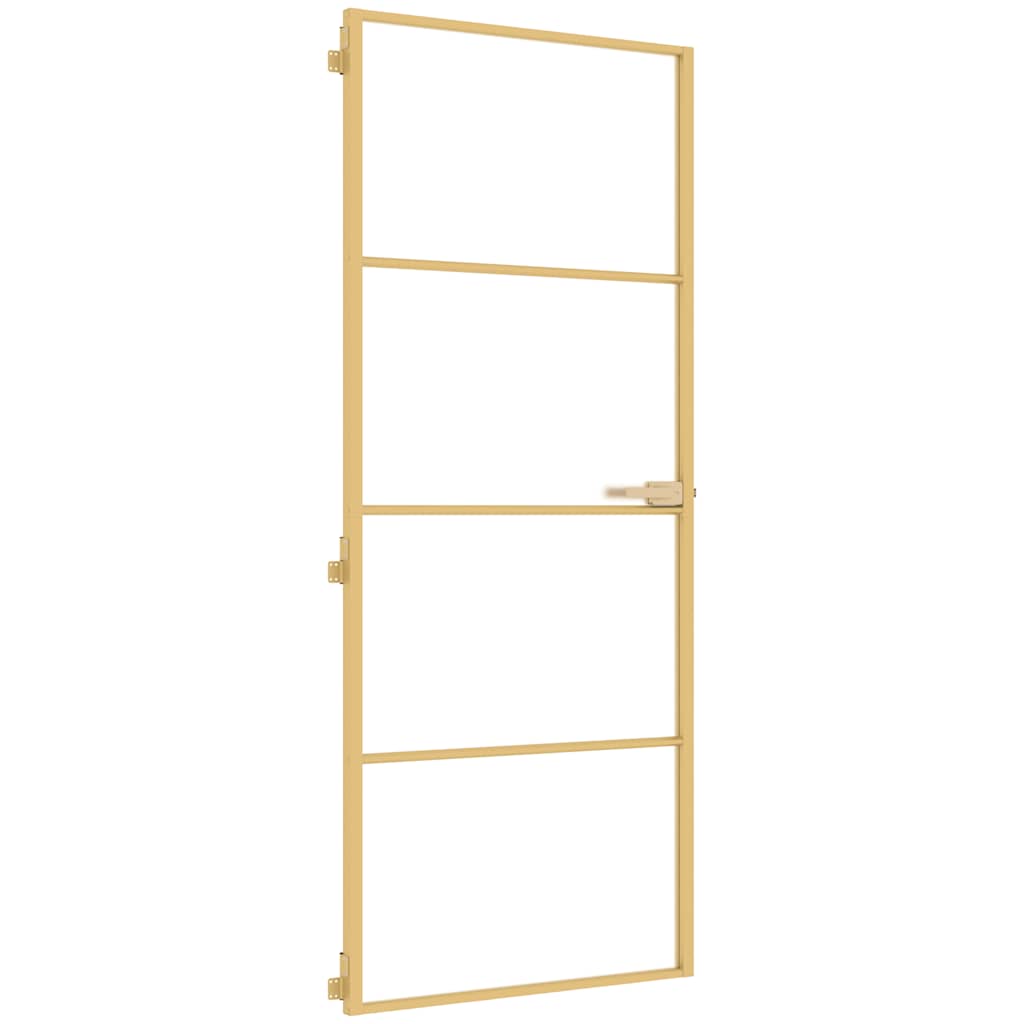 Porta Interni Vetro Temperato Oro 83x201,5cm Alluminio