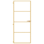 Porta Interni Vetro Temperato Oro 83x201,5cm Alluminio