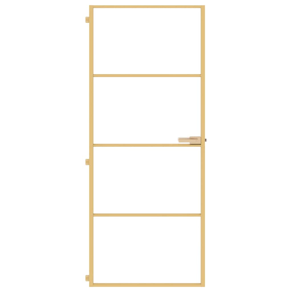 Porta Interni Vetro Temperato Oro 83x201,5cm Alluminio