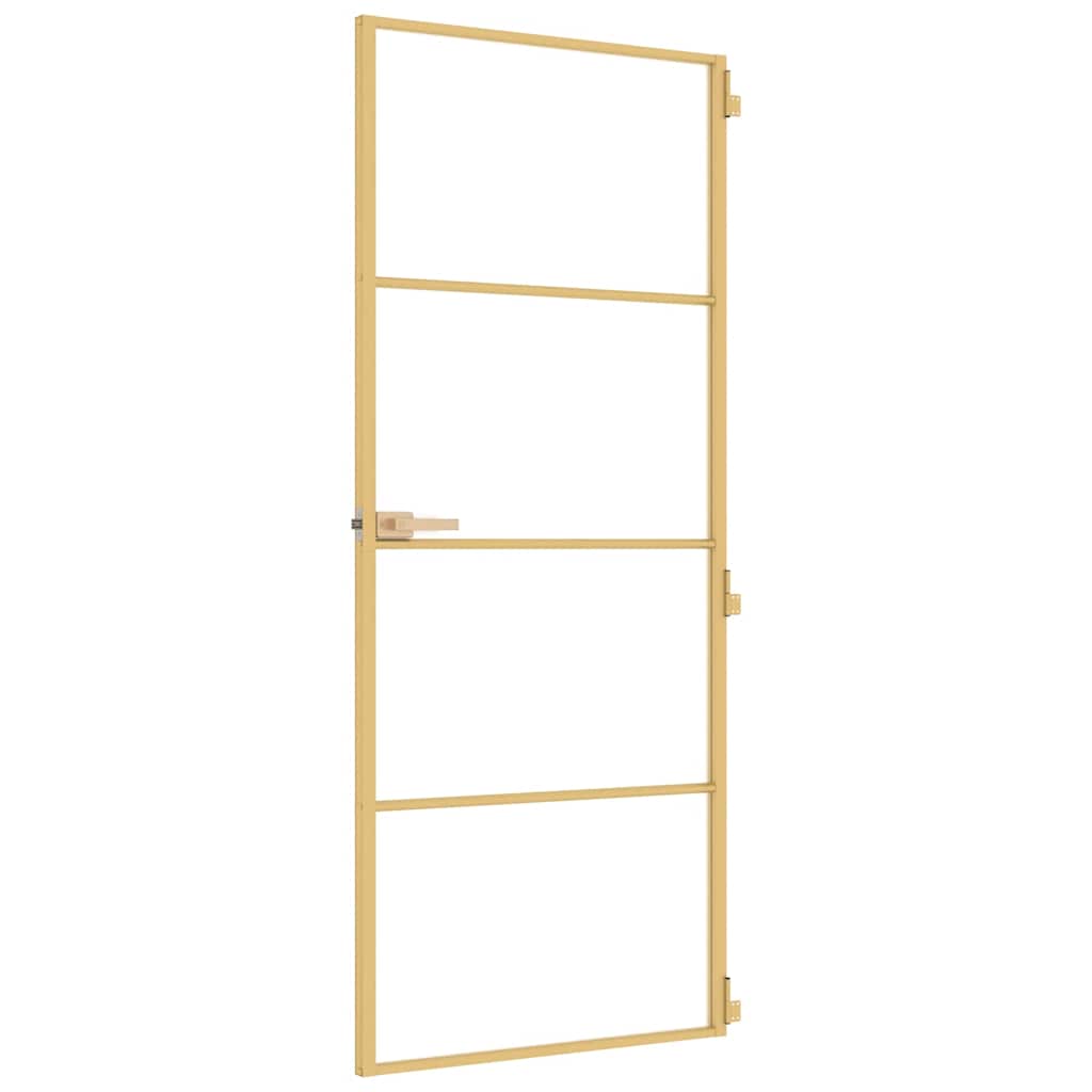 Porta Interni Vetro Temperato Oro 83x201,5cm Alluminio