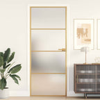 Porta Interni Vetro Temperato Oro 83x201,5cm Alluminio
