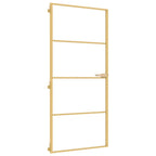 Porta Interni Vetro Temperato Oro 93x201,5cm Alluminio