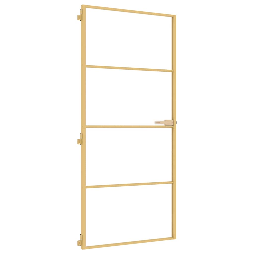 Porta Interni Vetro Temperato Oro 93x201,5cm Alluminio