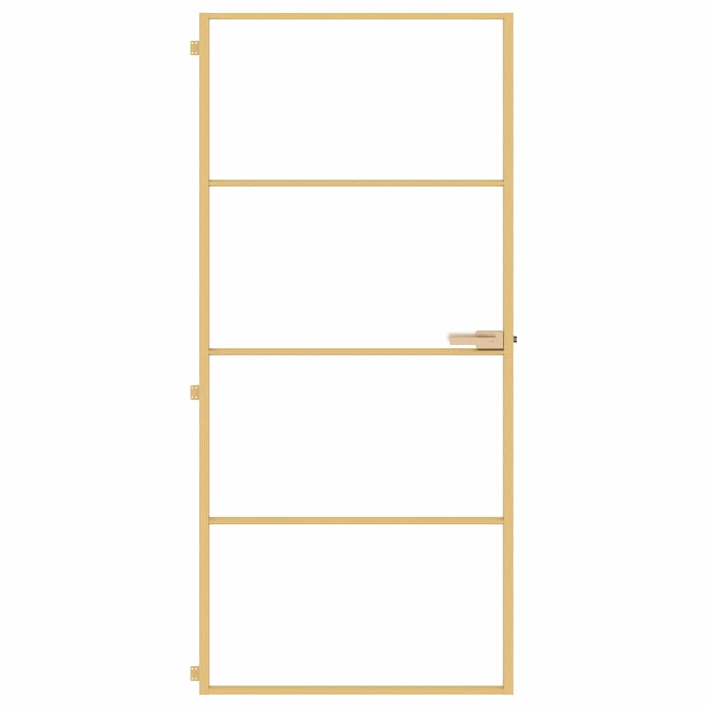 Porta Interni Vetro Temperato Oro 93x201,5cm Alluminio