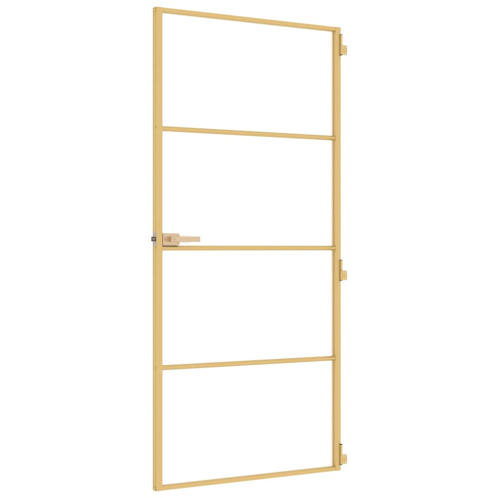 Porta Interni Vetro Temperato Oro 93x201,5cm Alluminio