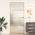 Porta Interni Vetro Temperato Oro 93x201,5cm Alluminio