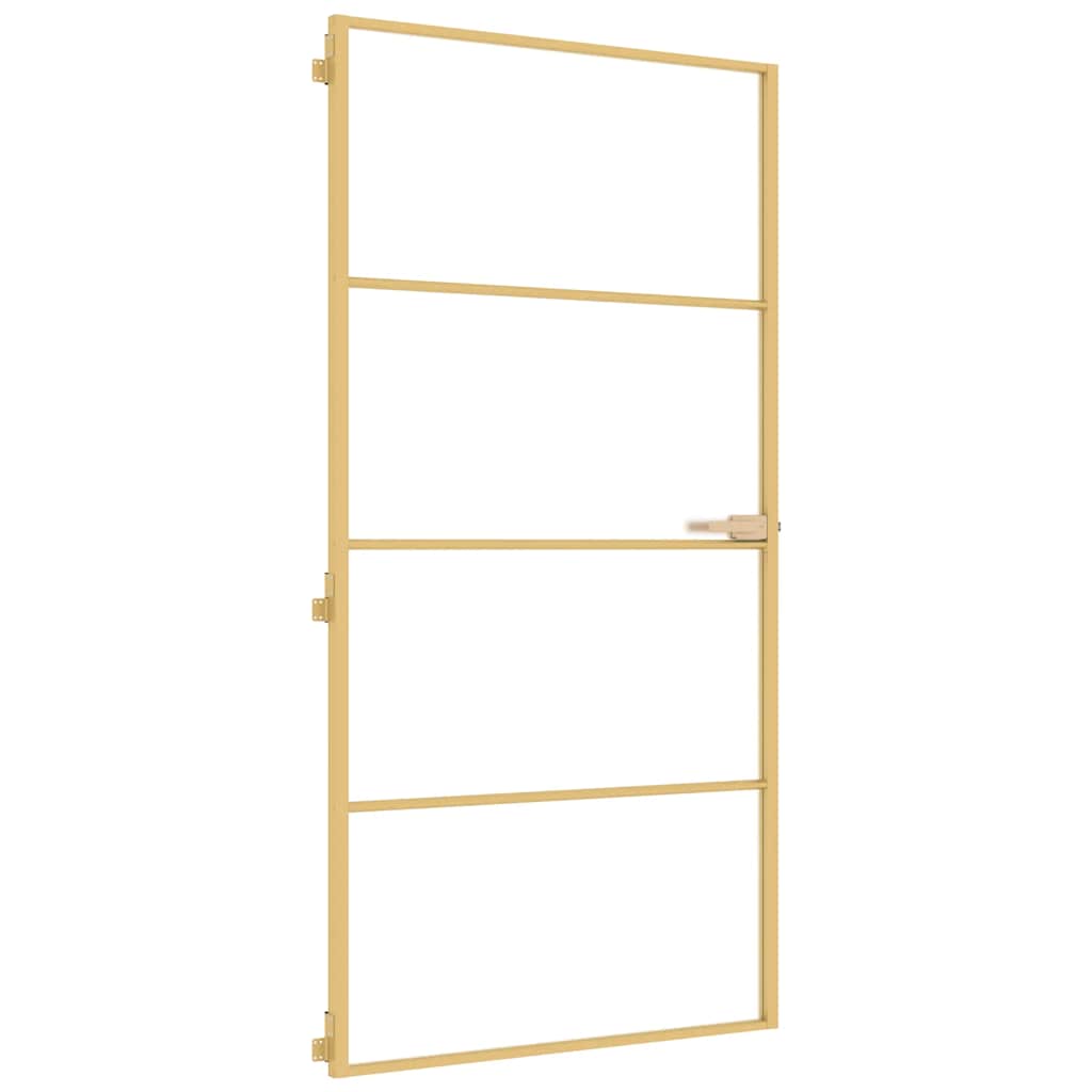 Porta Interni Sottile Oro 102,5x201,5 cm Vetro Temperato Alluminio