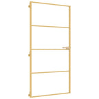 Porta Interni Sottile Oro 102,5x201,5 cm Vetro Temperato Alluminio