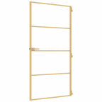 Porta Interni Sottile Oro 102,5x201,5 cm Vetro Temperato Alluminio