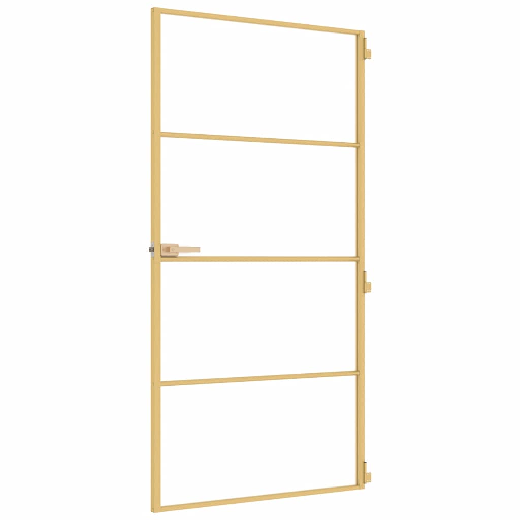 Porta Interni Sottile Oro 102,5x201,5 cm Vetro Temperato Alluminio