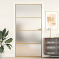 Porta Interni Sottile Oro 102,5x201,5 cm Vetro Temperato Alluminio