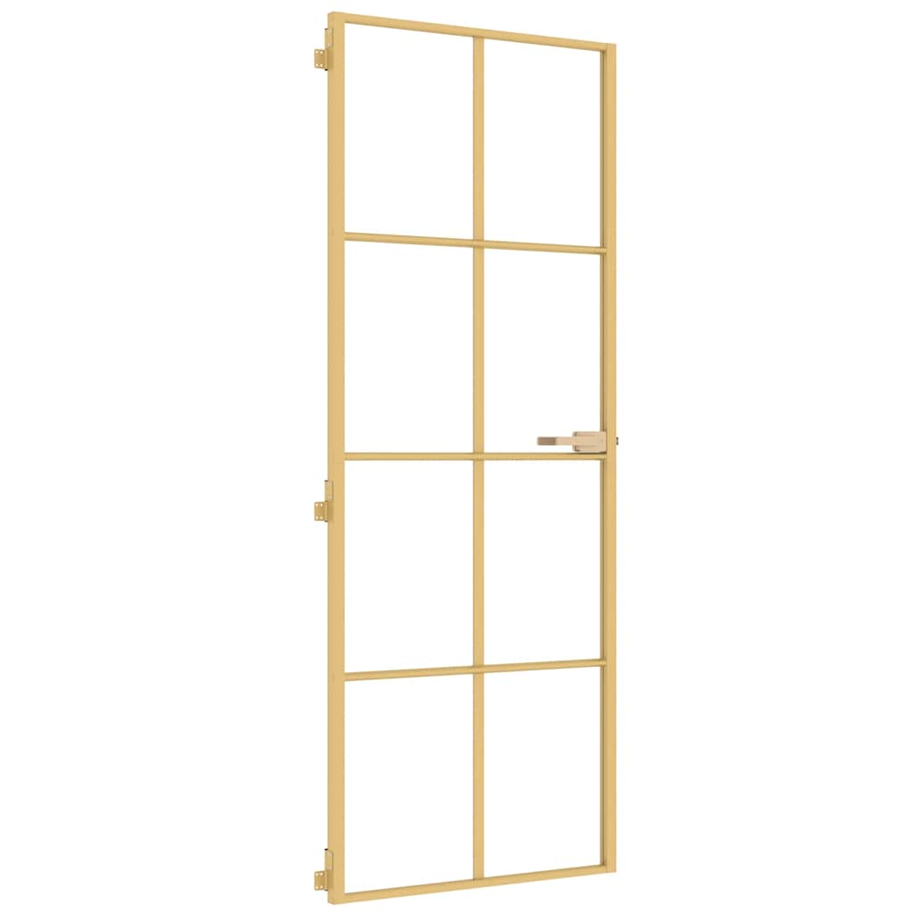 Porta Interni Vetro Temperato Oro 76x201,5cm Alluminio