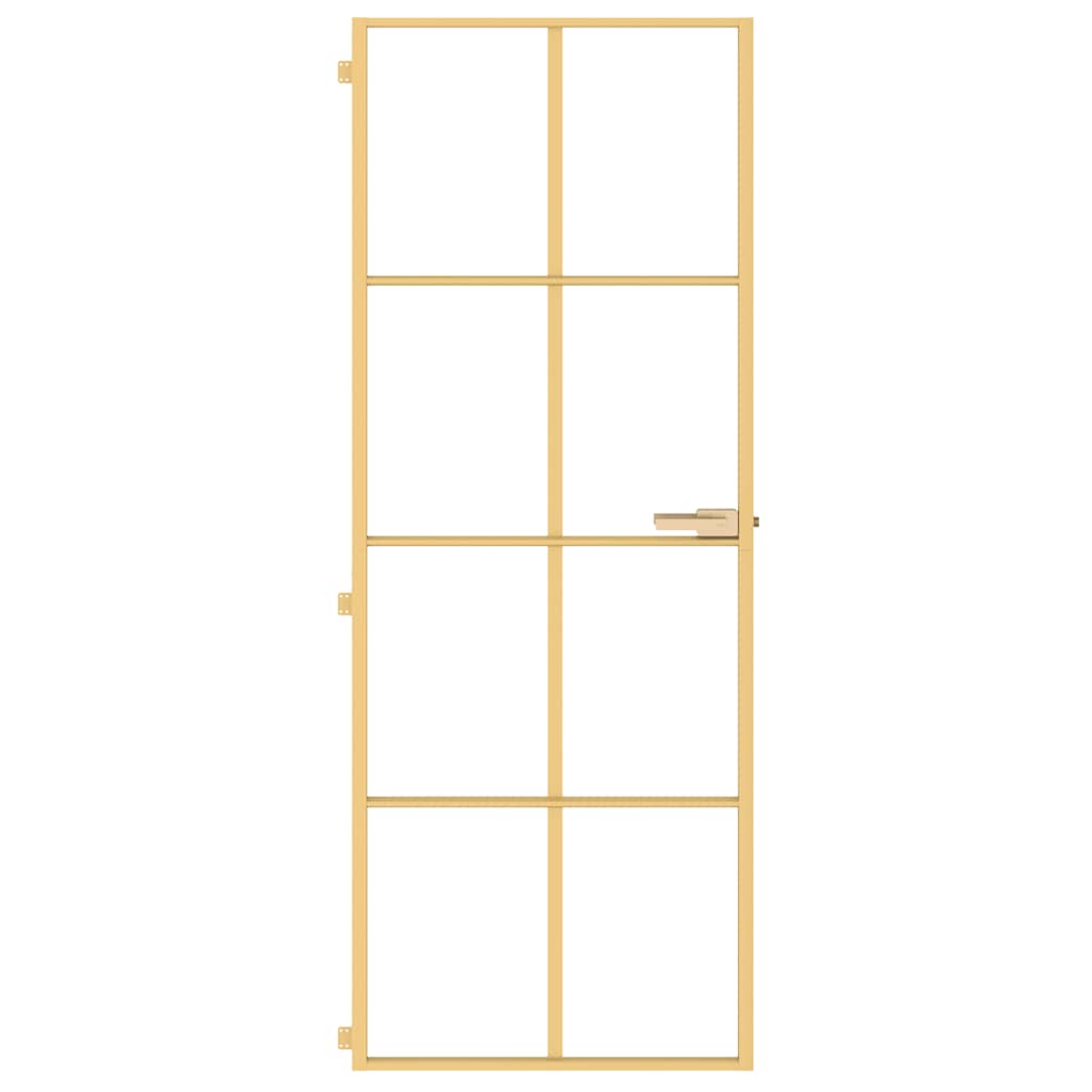 Porta Interni Vetro Temperato Oro 76x201,5cm Alluminio