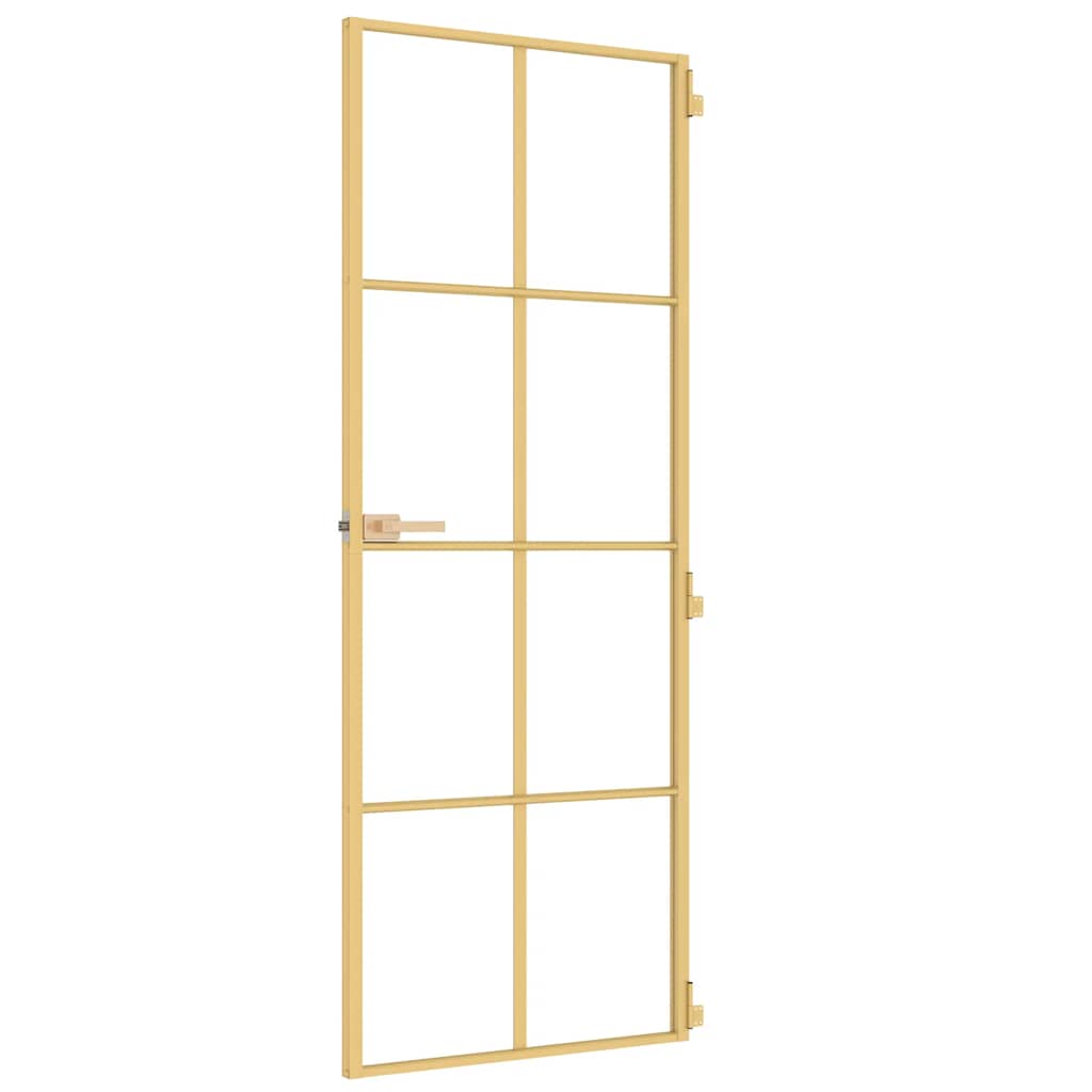 Porta Interni Vetro Temperato Oro 76x201,5cm Alluminio