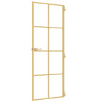 Porta Interni Vetro Temperato Oro 76x201,5cm Alluminio