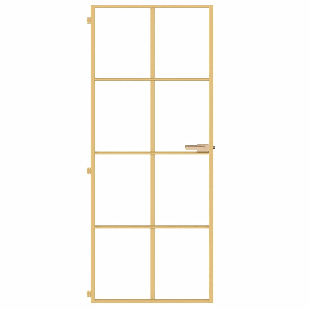 Porta Interni Sottile Oro 83x201,5cm Vetro Temperato Alluminio