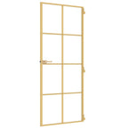 Porta Interni Sottile Oro 83x201,5cm Vetro Temperato Alluminio
